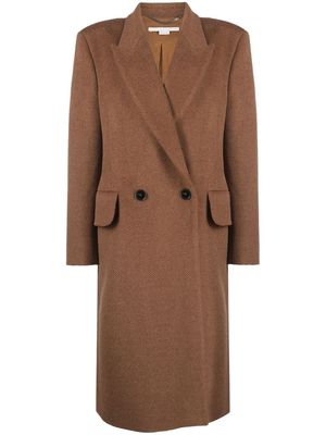 Stella McCartney double-breasted wool coat - Brown