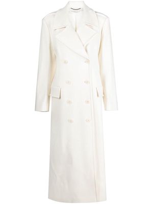 Stella McCartney double-breasted wool coat - White
