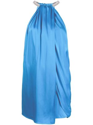 Stella McCartney draped-detail halterneck dress - Blue