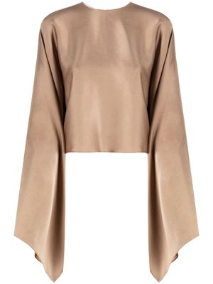 Stella McCartney draped long-sleeve blouse - Brown