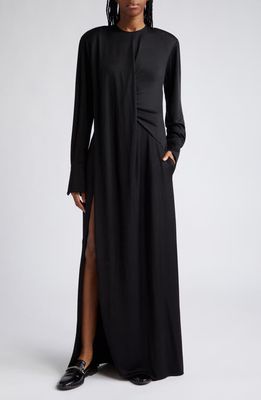Stella McCartney Draped Long Sleeve Knit Dress in Black