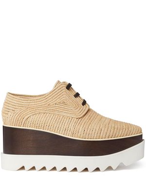 Stella McCartney Elyse raffia platform shoes - Neutrals