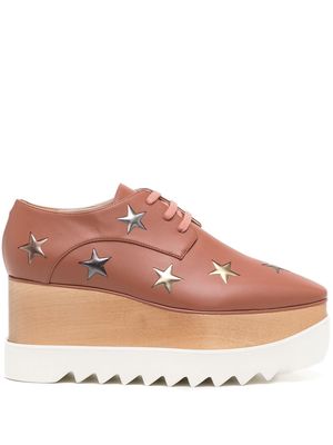 Stella McCartney Elyse star-embellished platform shoes - Brown