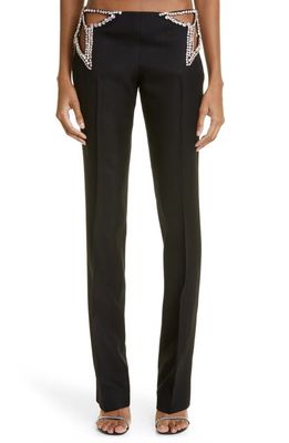 Stella McCartney Embellished Cutout Straight Leg Trousers in 1000 Black