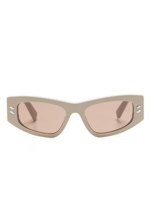 Stella McCartney Eyewear Falabella rectangle-frame sunglasses - Neutrals