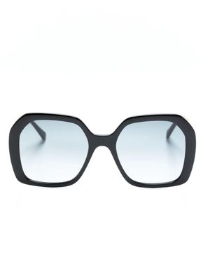 Stella McCartney Eyewear logo-lettering square-frame sunglasses - Black