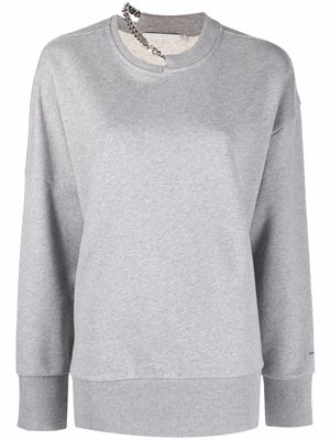 Stella McCartney Falabella chain-embellished sweatshirt - Grey