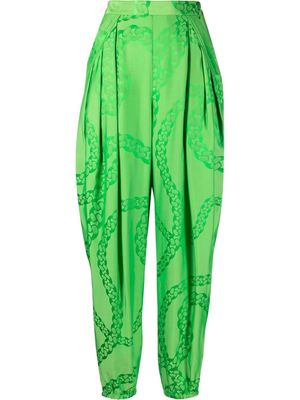 Stella McCartney Falabella chain jacquard trousers - Green