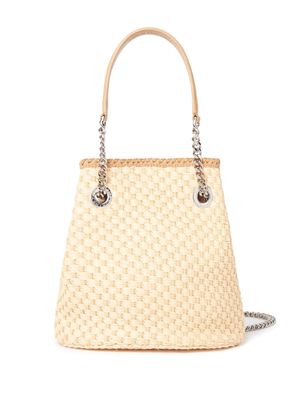 Stella McCartney Falabella raffia bucket bag - Neutrals