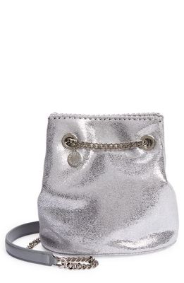 Stella McCartney Falabella Shaggy Deer Faux Leather Bucket Bag in Silver