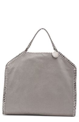 Stella McCartney 'Falabella - Shaggy Deer' Faux Leather Foldover Tote in Light Grey