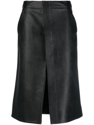 Stella McCartney faux-leather front-slit skirt - Black
