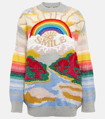 Stella McCartney Festive Smile intarsia wool-blend sweater