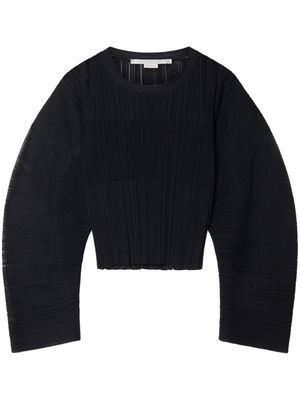 Stella McCartney fine-knit plissé-effect top - Black