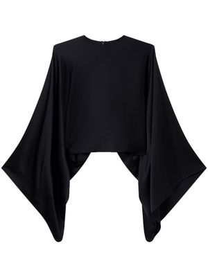 Stella McCartney flared-sleeve satin top - Black