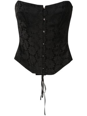 Stella McCartney floral-jacquard corset top - Black