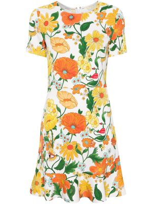 Stella McCartney floral-print peplum dress - White