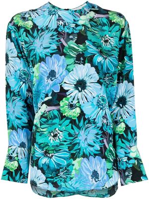 Stella McCartney floral-print silk blouse - Blue