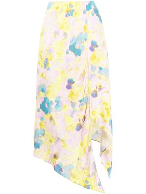 Stella McCartney floral-print silk maxi skirt - Yellow