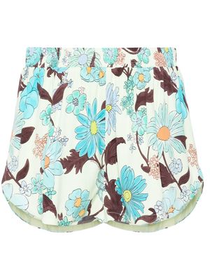 Stella McCartney floral-print track shorts - Green