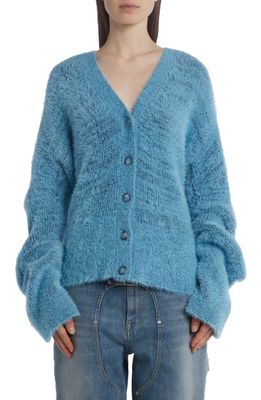 Stella McCartney Fluffy Knit Cardigan in 4011 Bright Blue