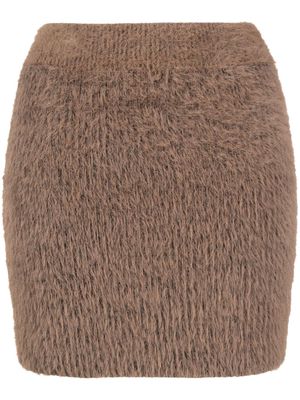Stella McCartney fluffy knitted miniskirt - Brown
