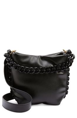 Stella McCartney Frayme Puffy Faux Leather Bucket Bag in Black