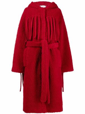 Stella McCartney fringed belted coat - Red