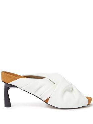 Stella McCartney gathered-detail faux-leather mules - White