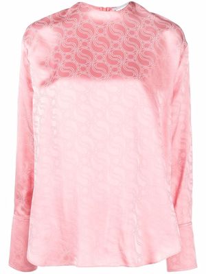 Stella McCartney geometric pattern long-sleeved blouse - Pink