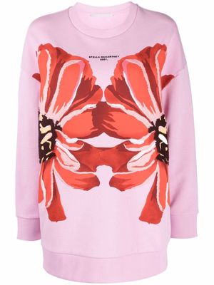 Stella McCartney giant flowers print sweatshirt - Pink