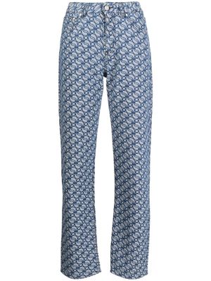 Stella McCartney graphic-print high-waisted jeans - Blue