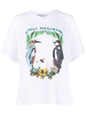 Stella McCartney graphic-print logo-embroidered T-shirt - White