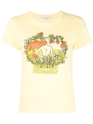 Stella McCartney graphic-print short-sleeved T-shirt - Yellow