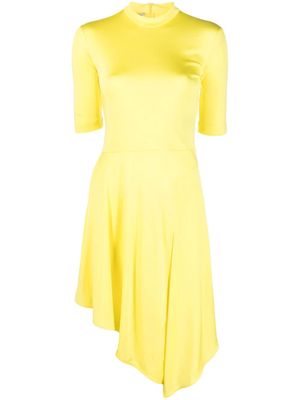 Stella McCartney half-sleeve asymmetric-hem dress - Yellow