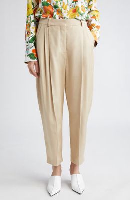 Stella McCartney Iconic Pleated Crop Pants in Sand