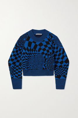 Stella McCartney - Intarsia Wool-blend Sweater - Blue