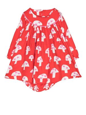 Stella McCartney Kids abstract-pattern smock dress - Red