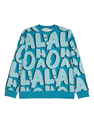 Stella McCartney Kids Aloha Lettering cotton sweatshirt - Blue
