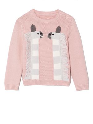 Stella McCartney Kids animal-jacquard knit jumper - Pink