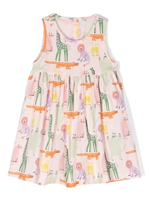 Stella McCartney Kids animal-pattern sleeveless cotton dress - Pink