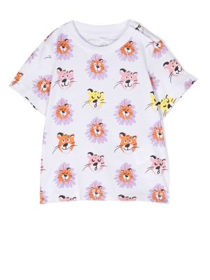 Stella McCartney Kids animal-print cotton T-shirt - White