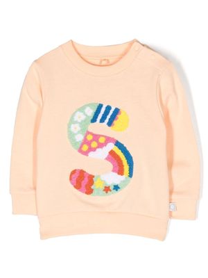Stella McCartney Kids appliqué-detail cotton sweatshirt - Orange