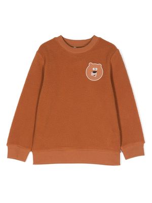 Stella McCartney Kids appliqué-detail felted sweatshirt - Brown