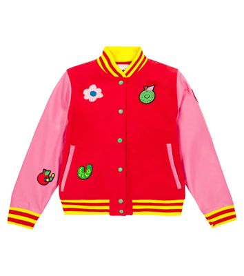 Stella McCartney Kids Appliqué wool-blend bomber jacket