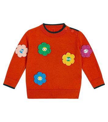 Stella McCartney Kids Baby floral-appliqué cotton sweater