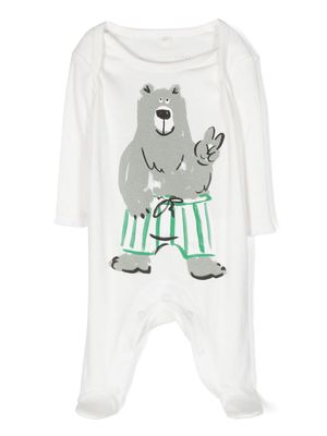 Stella McCartney Kids bear-print cotton pyjama - White