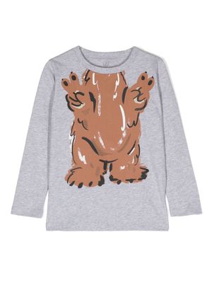 Stella McCartney Kids bear-print cotton T-shirt - Grey