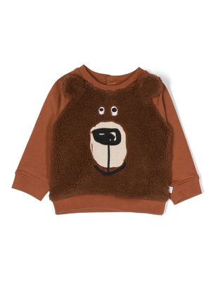 Stella McCartney Kids bear-print fleece sweatshirt - Brown