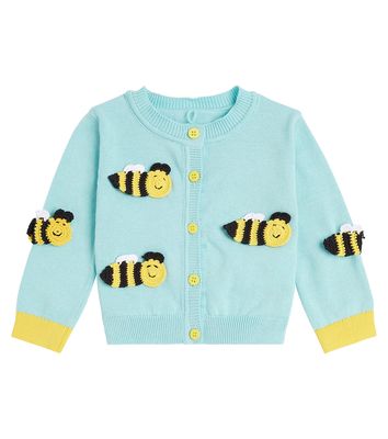 Stella McCartney Kids Bee-appliqué cotton cardigan